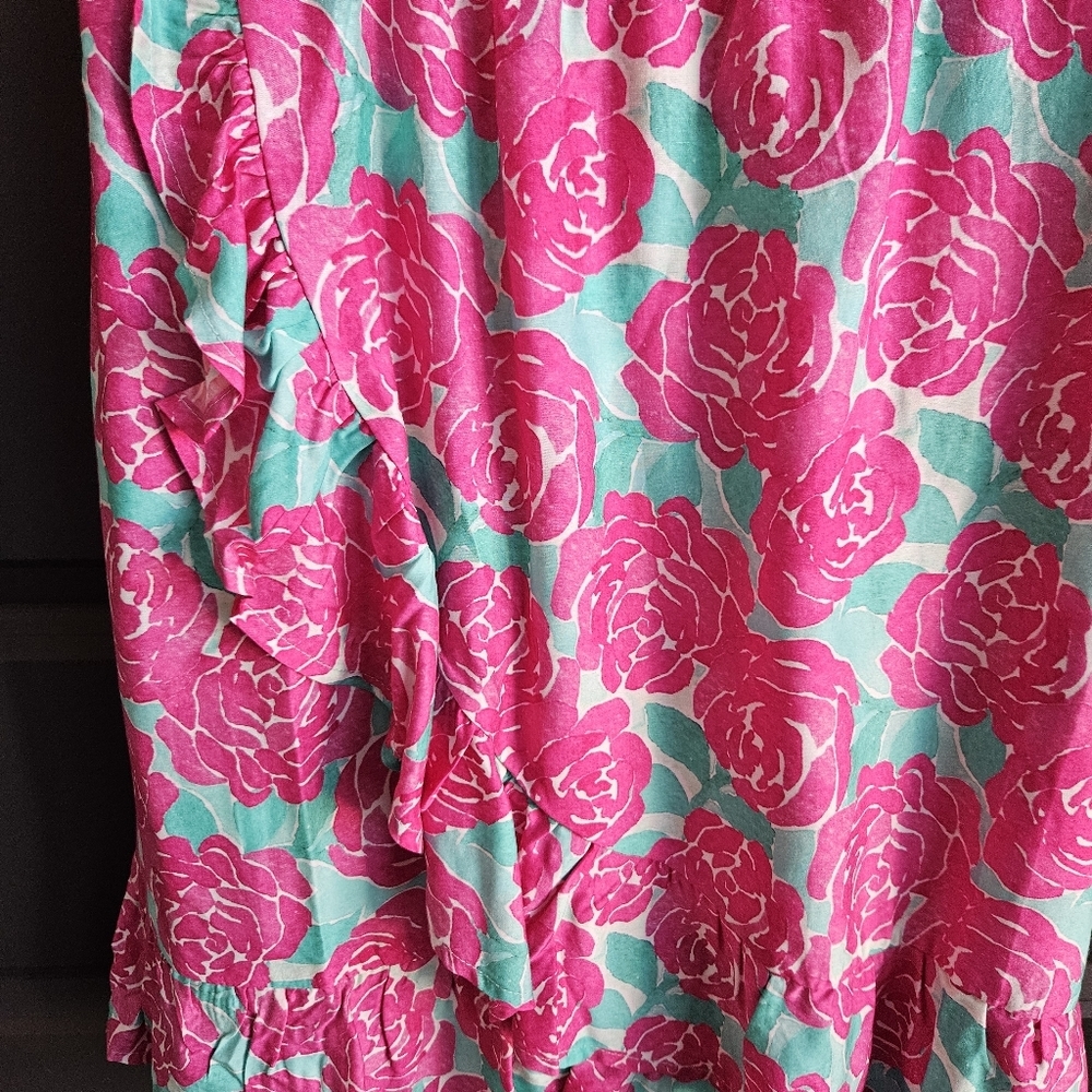Vineyard Vines Pink Floral One-Shoulder Ruffle Dress - Picture 4 of 8